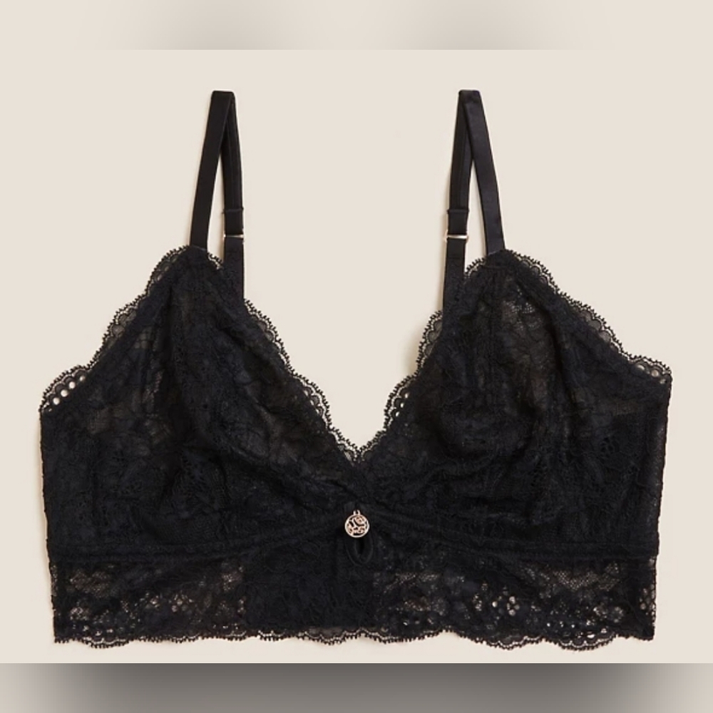 Womens's Net BRA Bralette Jet Black  Size Medium